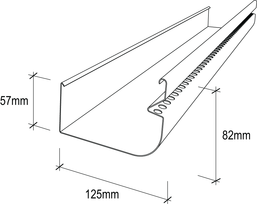 Stramit InfinitiLine® Gutter dimensions