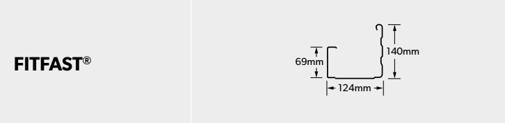 LYSAGHT FITFAST® Gutter dimensions