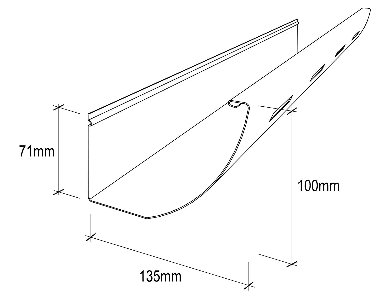 Stramit Quarter Round gutter dimensions