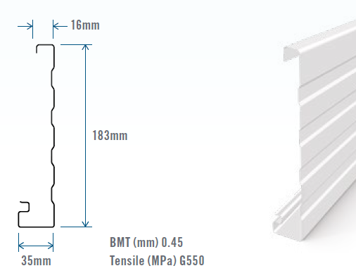 Stratco Continuous Fascia dimensions