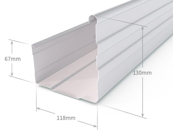 Stratco Hi-Square Gutter dimensions