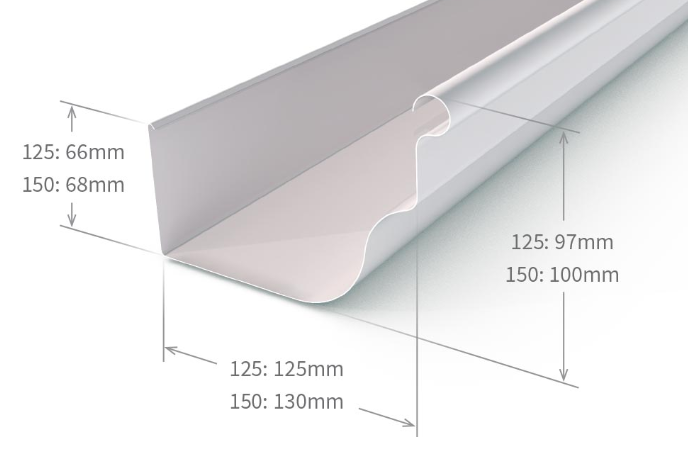 Stratco OG 125 Gutter dimensions