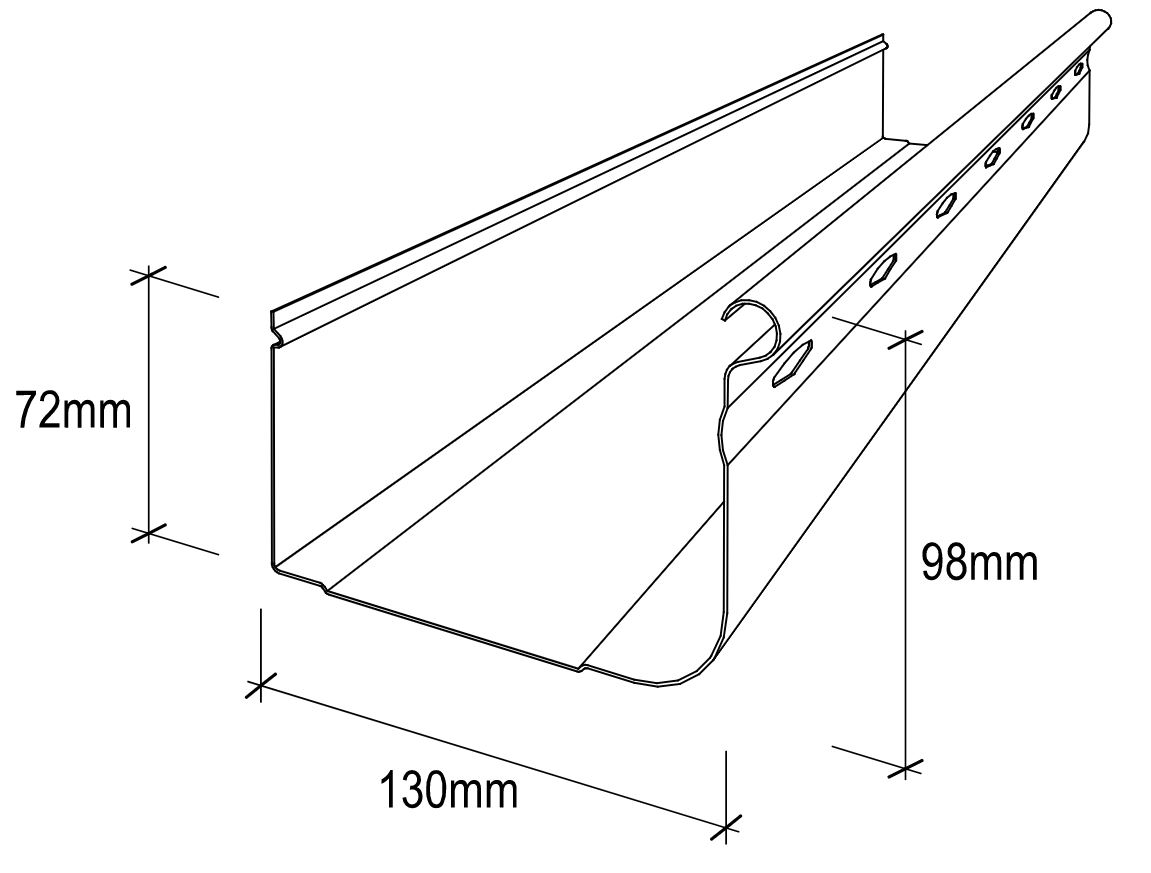 Stramit Queenslander Quad® Gutter dimensions