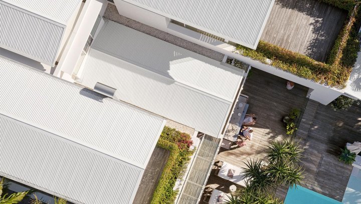 Residential roof COLORBOND Ultra steel Surfmist in a Classic finish Wagstaff NSW