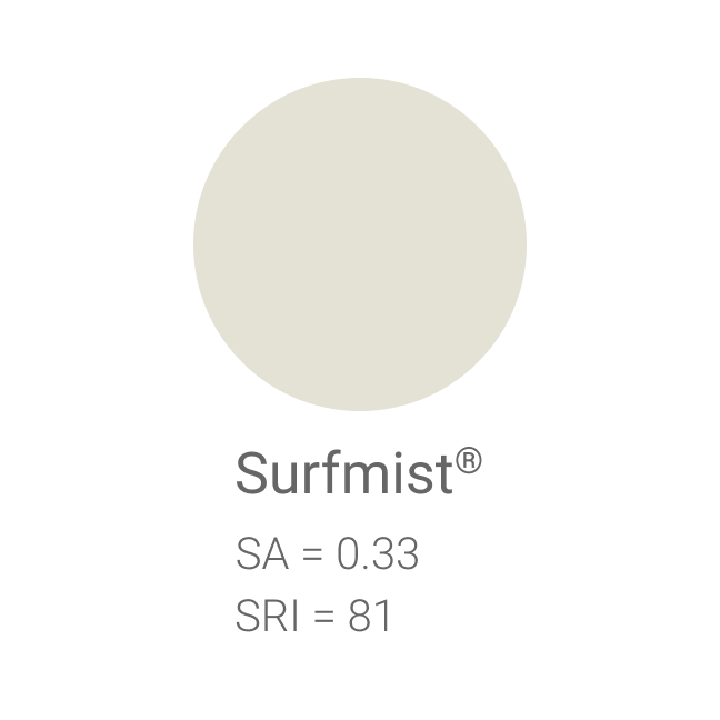 COLORBOND steel Surfmist solar absorptance